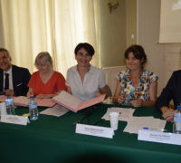 De gauche à droite : Laurent Roturier, Christine Wils-Morel, Sophie Pantel, Anne-Katell Allays et Florian Olivères